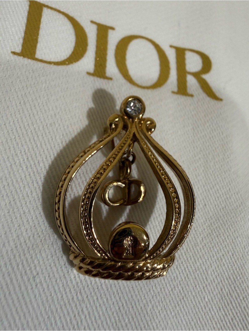 Authentic vintage Christian Dior Cage "Crown" brooch